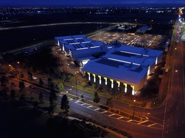 Cobblebank Stadium aerial shot at night