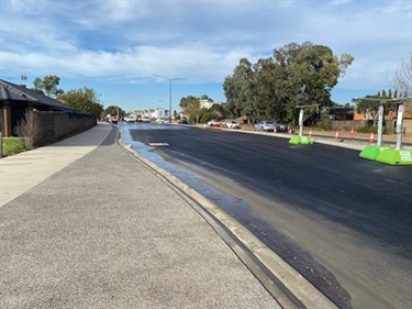 Image showing new curb and channel, drainage, pedestrian paths and asphalting 5