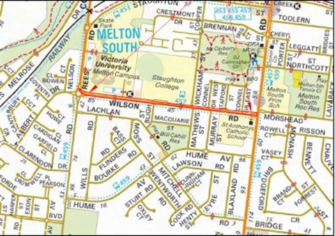 Map of Wilson Road in Melton South 